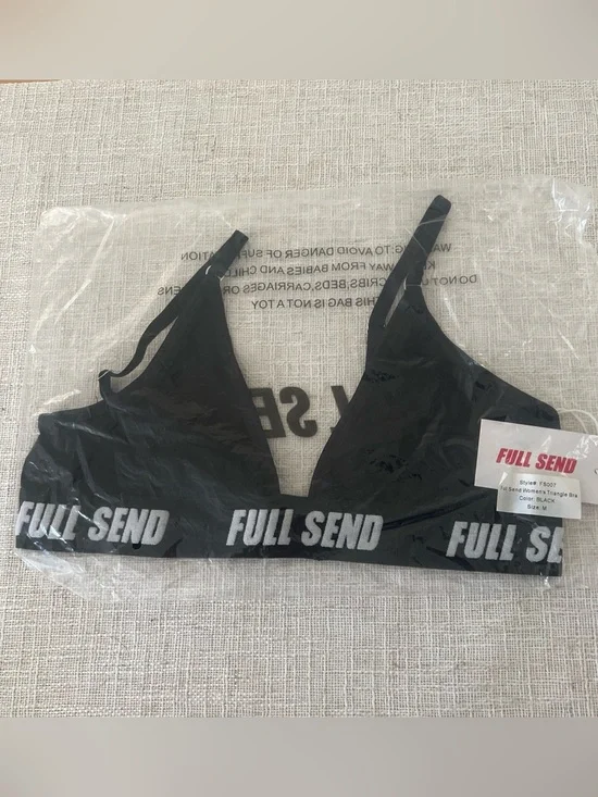Full Send Women’s Black Logo Triangle Bralette