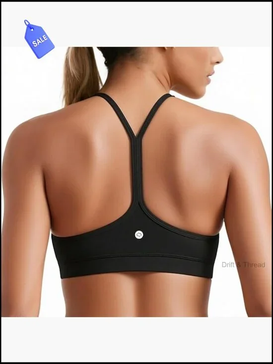 Racerback Y-Back Sports Bra Medium Support Padded Low Impact Yoga Pilates Gym