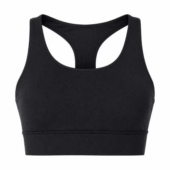 Athleta Girl XL 14 Black Longline Racerback Sports Bra Athletic Activewear