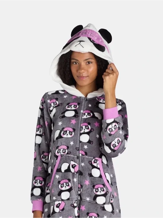 Holiday Time Union Suit Panda, Multicolor Size large (12-14)