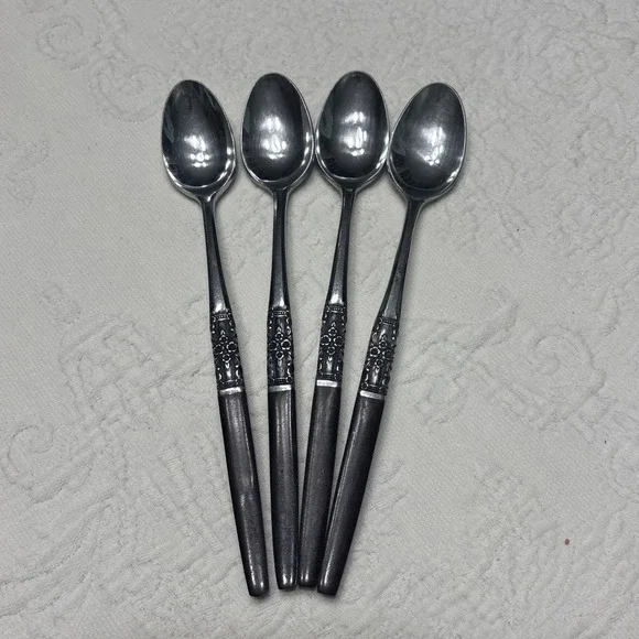 4Pcs Vtg Oneida Northland Napa Valley Stainless Iced Teaspoon Japan Discontinued