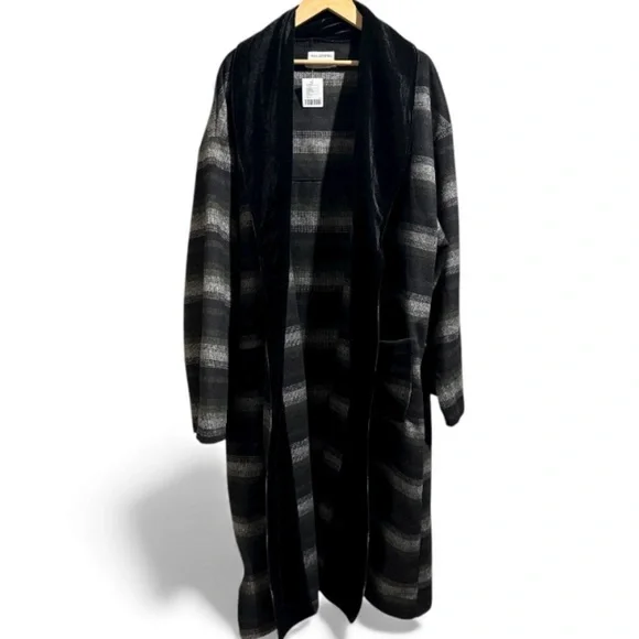Urban Outfitters jacket long trench velvet wool open front medium NEW