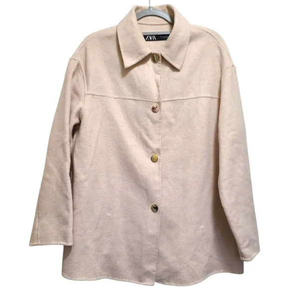 Zara Wool Blend Overshirt Shacket Womens size Small‎