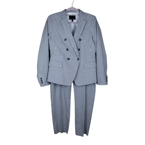 NWT Banana Republic Avery Gray Pinstripe Seersucker Texture Lightweight Suit