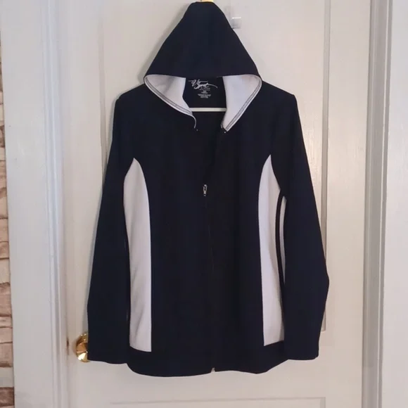 Venezia jacket women's plus size 18/20 black and white hooded jacket