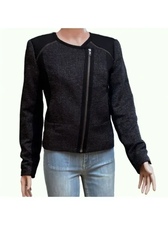 Halogen Black Cropped Jacket Medium