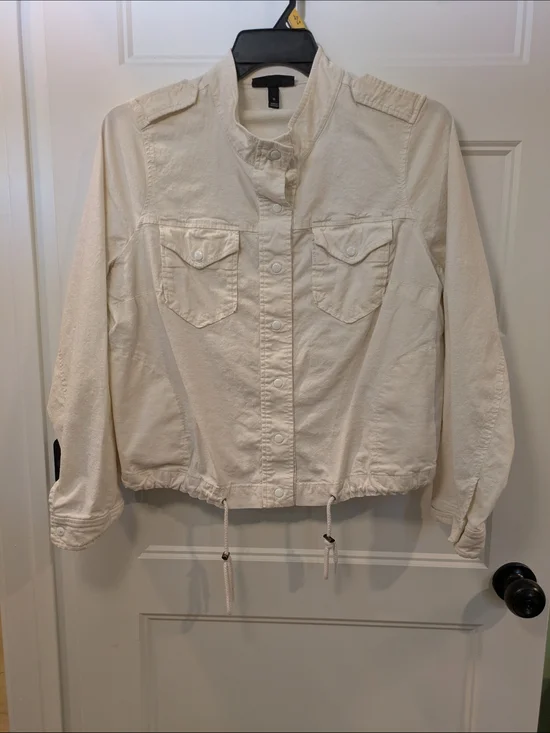 Lane Bryant Cream Utility Drawstring Jacket