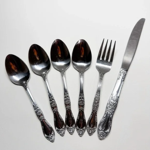 Vintage Northland Stainless Carolina Floral Flatware Korea