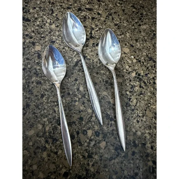 Nobility Plate Lady Empire Silver Plate Teaspoons Set‎ of 3 Vintage Mid Century