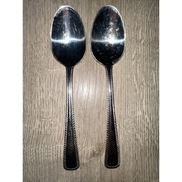 2 PCs 18/8 Japan Stainless Wallace ASHCROFT Oval‎ Soup Spoons 7