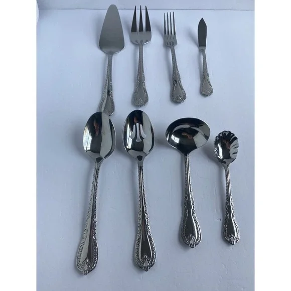 Reed‎ & Barton French Scroll 18/10 Stainless Steel Host Serving Set 8 Piece