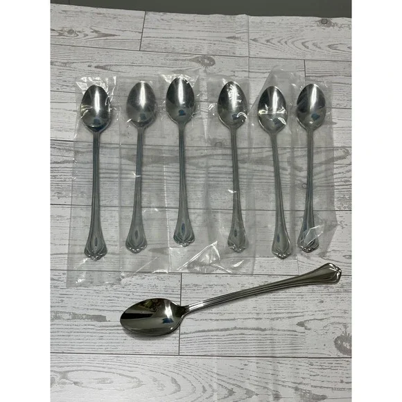 Lenox Alcot Flatware‎ Iced Tea Spoons 18/10 Stainless Set of 7 New