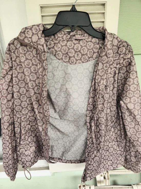 Cath Kidston Taupe and Cream Floral Lined Rain Jacket