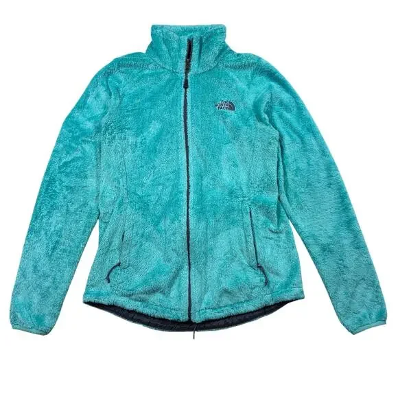 The North Face Osito Jacket Womens Small Turquoise Plush Fleece Full Zip Cozy
