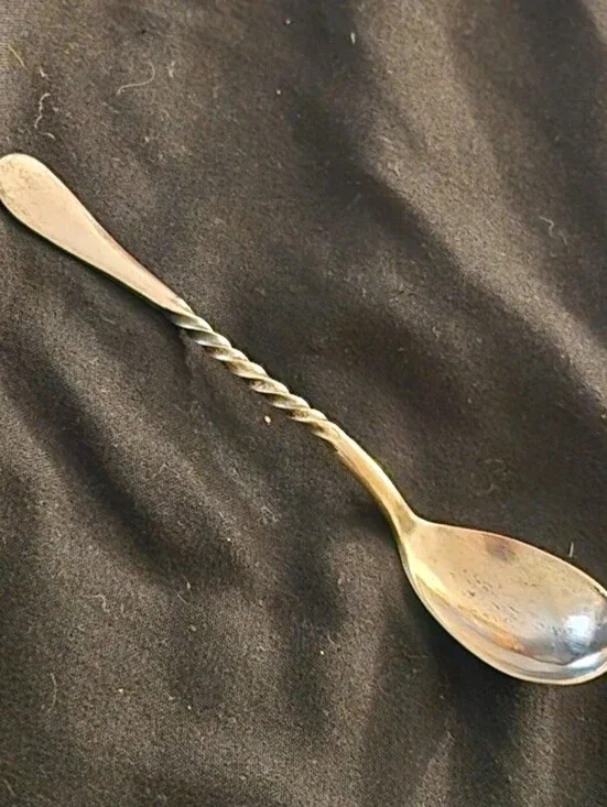 Antique 1900 Wm Rogers Windsor Twist Silverplate Bar Sugar Spoon 4.5