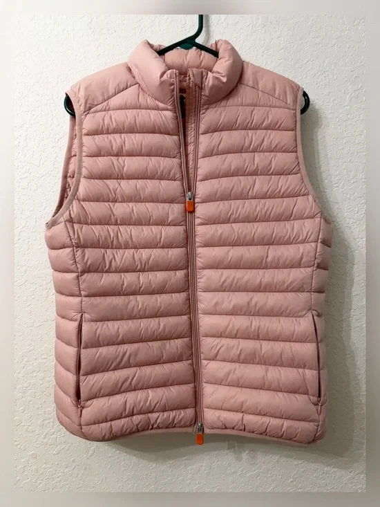 Save The Duck Animal Free Lightweight Quilted Pink Puffer Vest