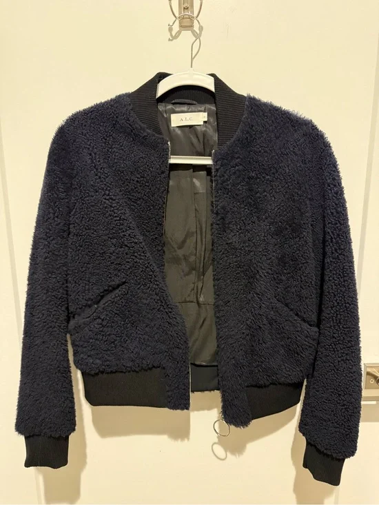 A.L.C. Navy Sherpa Bomber Jacket - Size 0