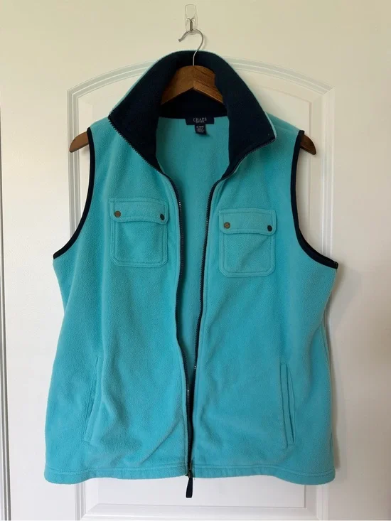 Chaps XL Fleece Vest Coastal Nautical Hike Vintage
