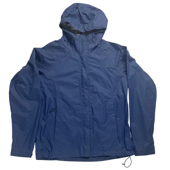 The North Face DryVent Rain Jacket Womens Medium Blue Hooded Waterproof Shell