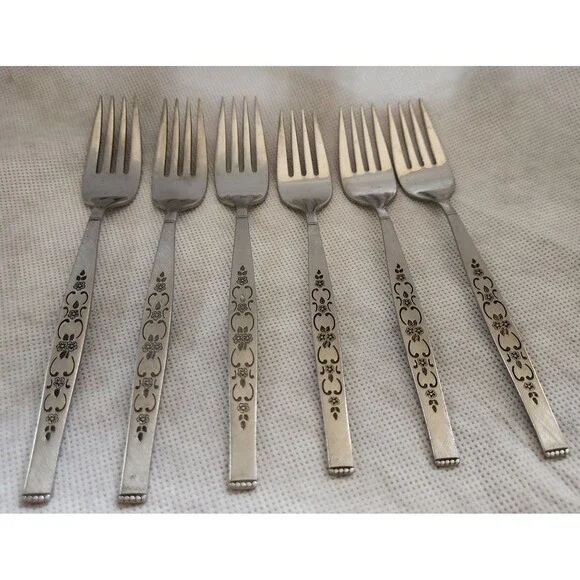 Vintage MCM Oneida SPANADA Flatware Fork Set of 3 Wm. A Rogers Stainless Replace