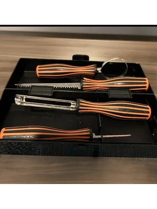Stryker pumpkin or vegetable carving set, 4-piece, sturdy handles