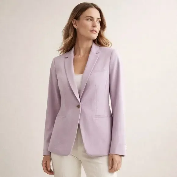 Banana Republic Long & Lean Lavender Blazer Tailored One-Button Jacket