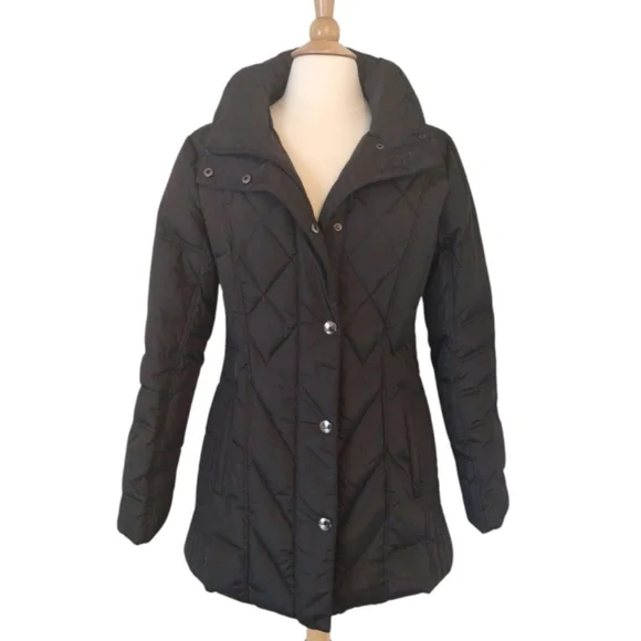 London Fog Diamond Pattern Down Puffer Coat Black Size M