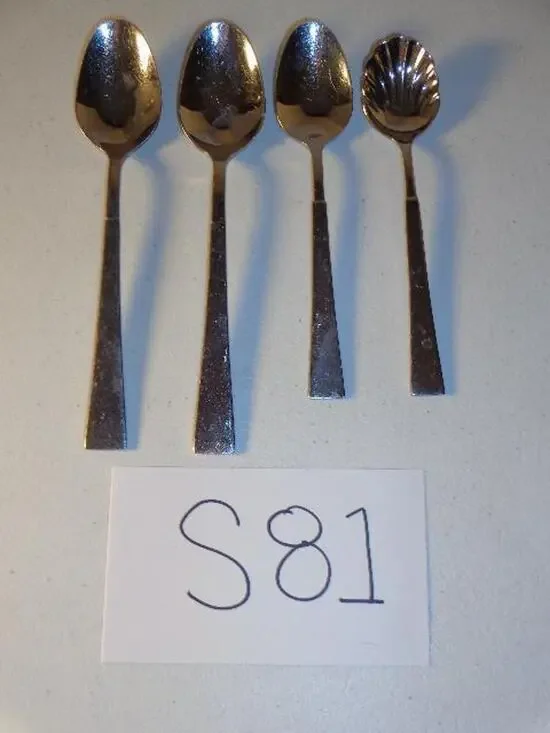 4 Oneida Purity Teaspoons & Spoons Stainless Glossy 18/0 -0516S81