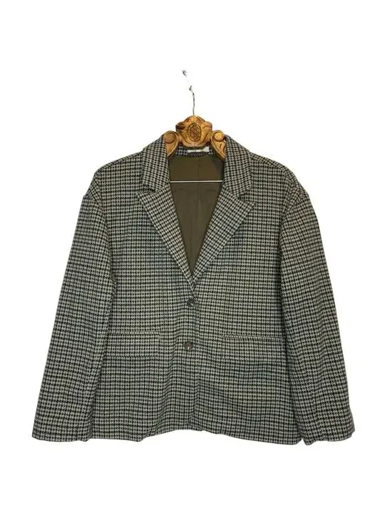 Madewell Oversized Knit Blazer Jacket Houndstooth Academic Preppy Large