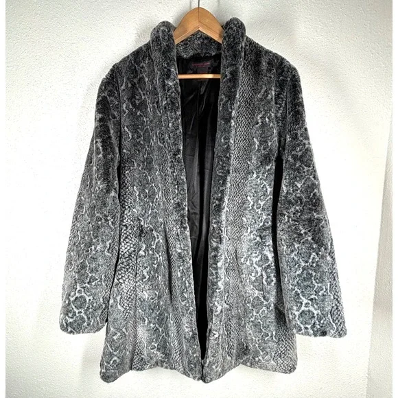 Christian Siriano New York Faux Fur Snake Print Coat Large Luxury SuperSoft NWOT