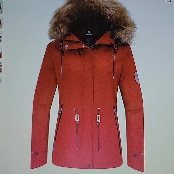 Wantdo Red Waterproof Ski Jacket Hood Winter Snow Coat Mountain Snowboard S New…
