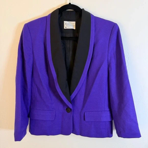 Vtg Pendleton Womens‎ 4 Purple Wool Blazer 80s/90s Power Bold Maximalist Chic