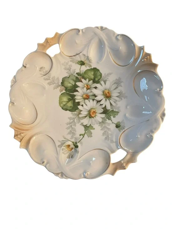 Antique German Porcelain Daisy Deep Serving Bowl 10.5” Marked Germany