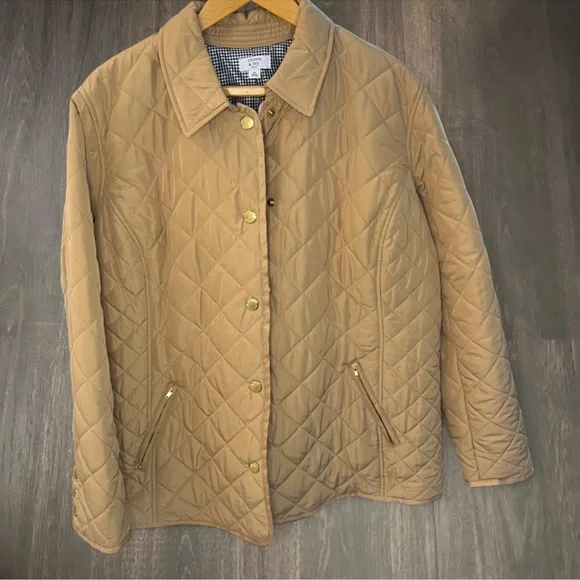 Crown & Ivy Curve Quilted Jacket Coat Tan Beige Size‎ 2X