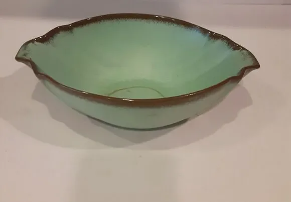 Vintage Frankoma Pottery #201 Bowl Prairie Green