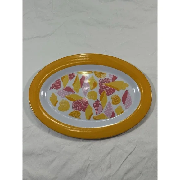 Oval Serving Platter – Shell Design Melamine‎ Beach Style