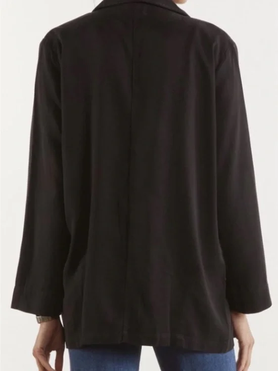 Nation LTD Jessie Blazer Black Single-Button Relaxed Blazer Sz L