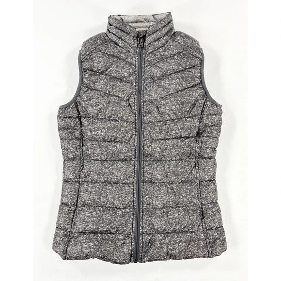 Be‎ By Blanc Noir Down Puffer Vest Womens XS Gray Packable Lightweight Full Zip