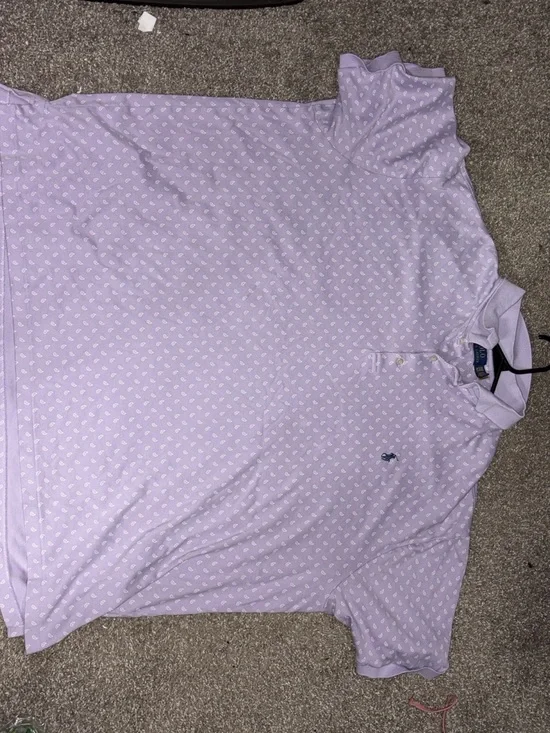 Ralph Lauren Men's Light Lavender Polo with Micro Pattern