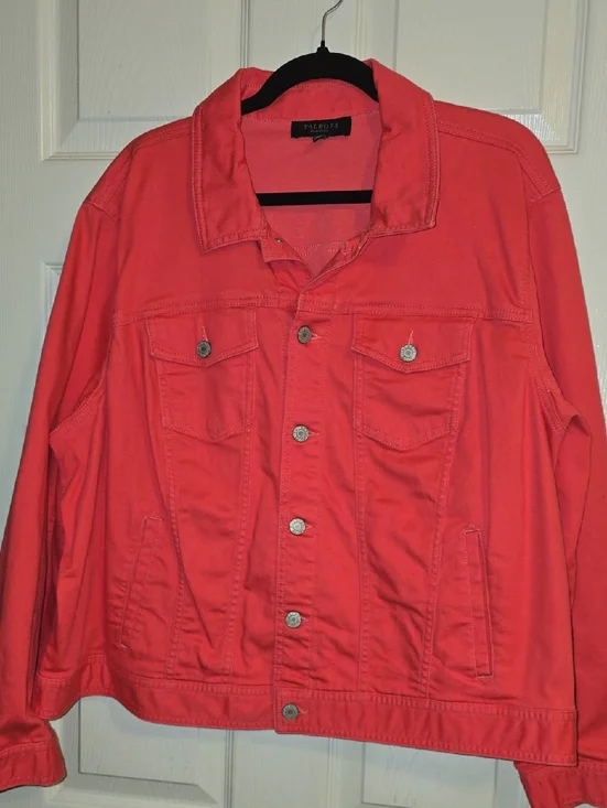 Talbots Coral-Pink‎ Denim Jacket