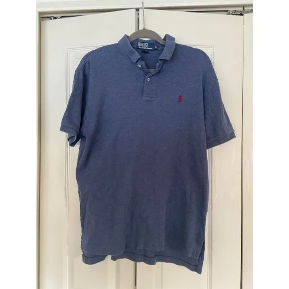 Ralph Lauren Men's Polo Shirt Blue Short Sleeve Standard Size M