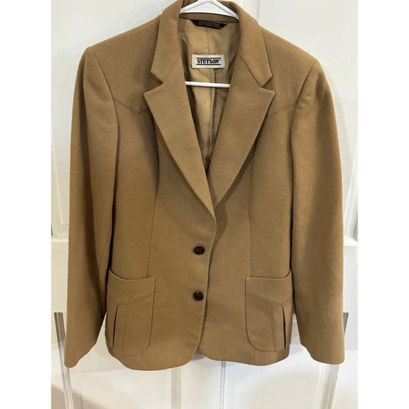 Vintage Western Americano Stetson Women  Wool Blazer Beige Measurements Included