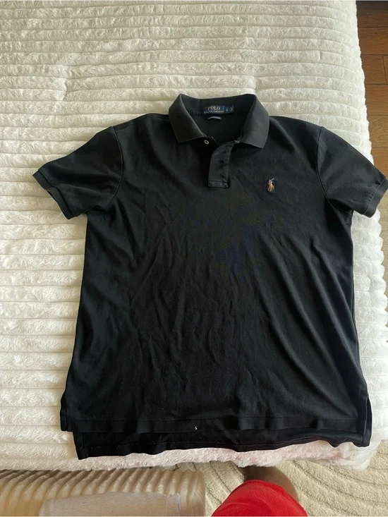 Ralph Lauren Black Polo Shirt with Embroidered Pony