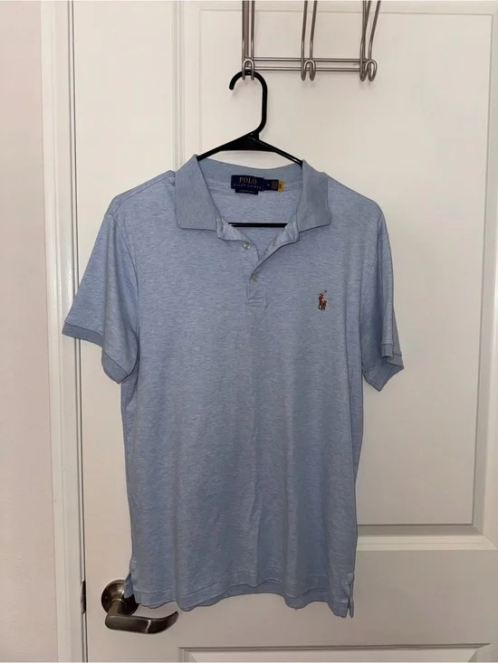 Ralph Lauren Light Blue Short-Sleeve Polo with Embroidered Pony