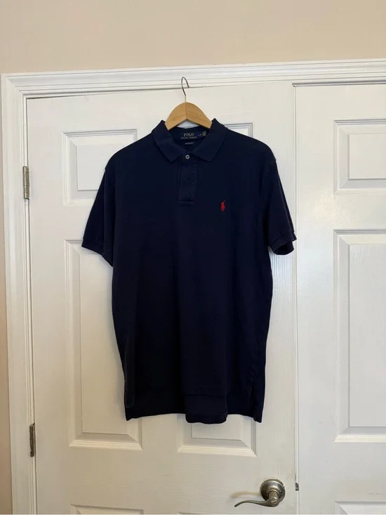 Ralph Lauren Navy Polo Shirt with Red Logo