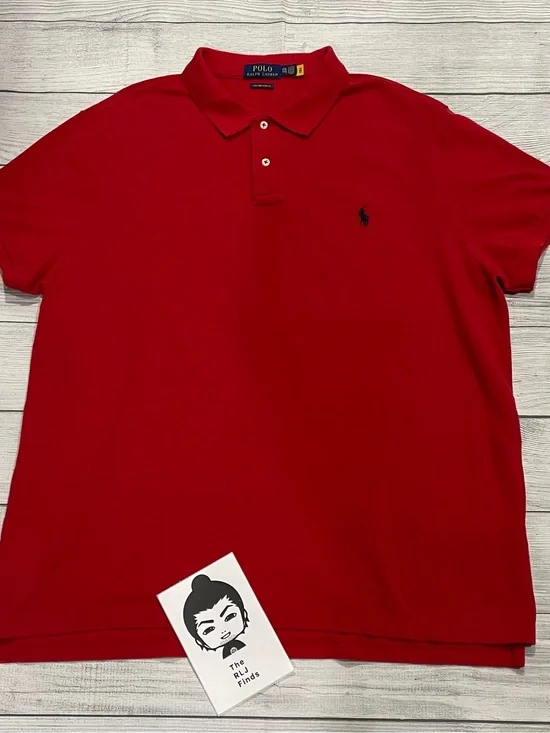 Polo Ralph Lauren Red Polo Shirt XXL Classic Preppy Golf Quiet Luxury