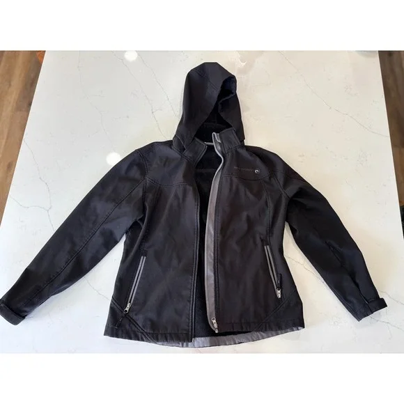 Free Country Soft Shell Jacket Women Size Medium Black Outdoor‎