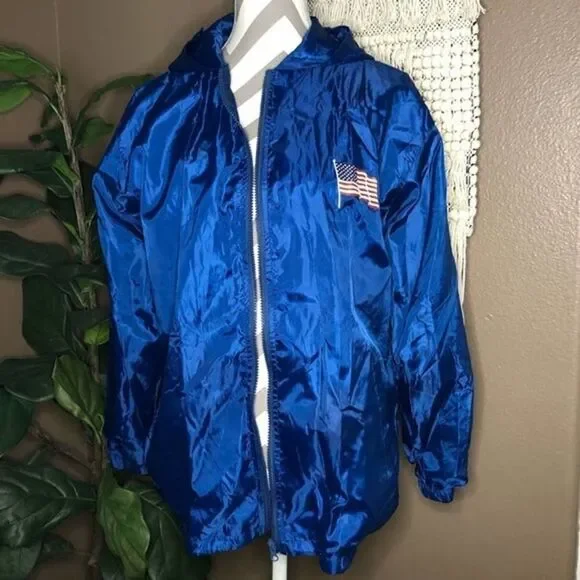 Blue American Flag Lightweight Windbreaker Jacket