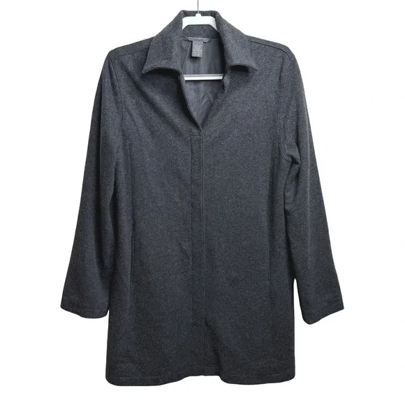 Banana Republic Wool Blend Car Coat Jacket Charcoal Gray Size Women's Sz‎ L