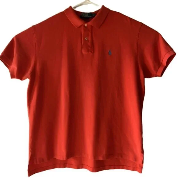 Ralph Lauren Mens Extra Large Orange Cotton Short Sleeve Golf Polo Shirt XL